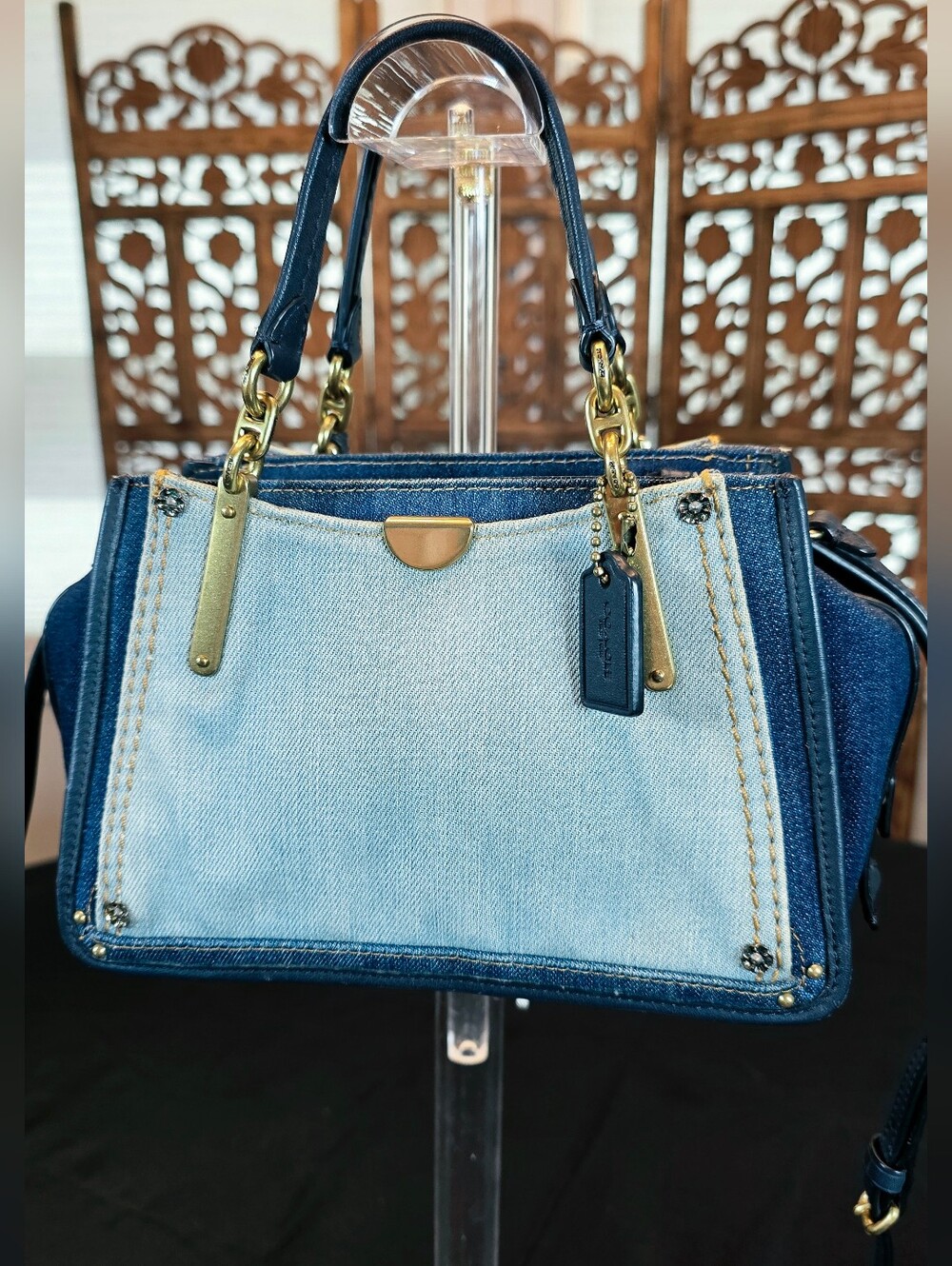 Coach Dreamer 21 Denim leather Mini Satchel Crossbody